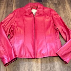 Studio Works Beautiful Bold Red Leather Jacket